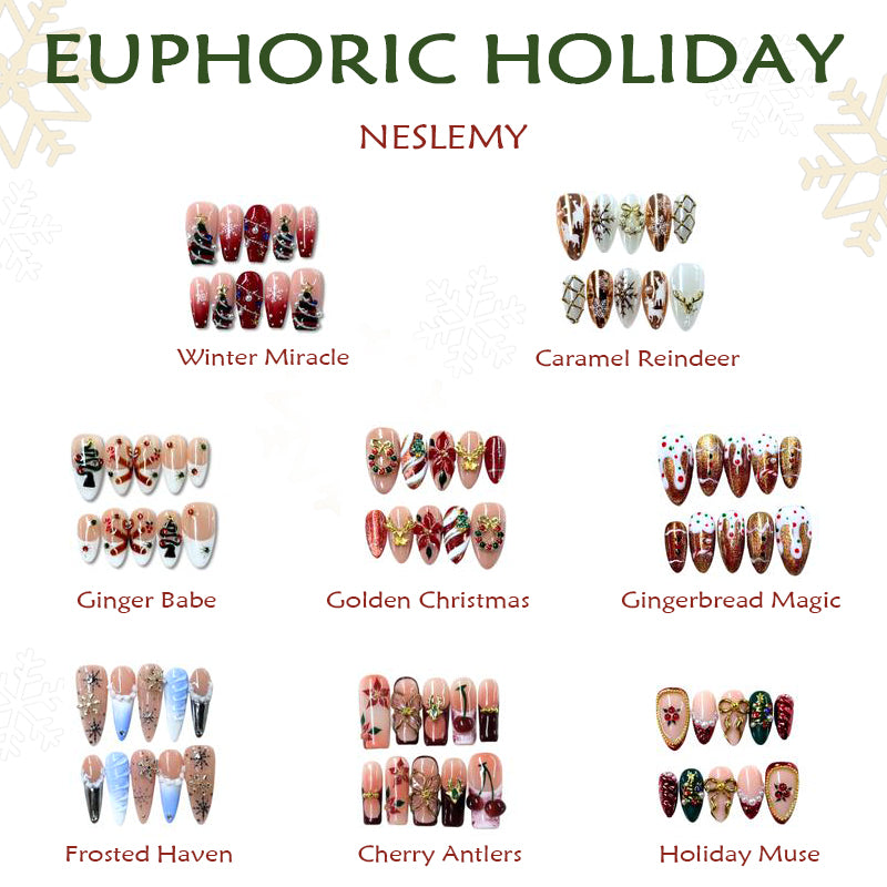 NESLEMY｜Euphoric Holiday Collection | MEGA LIVE 10PCS Handmade Press On Nails