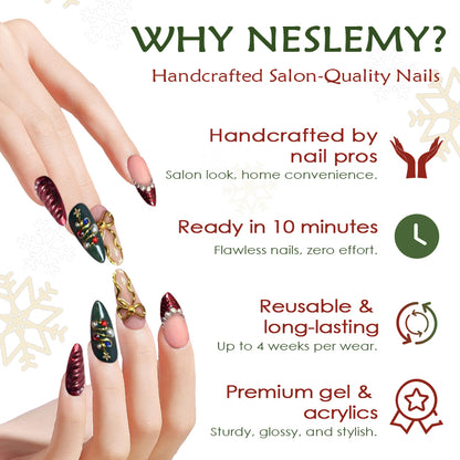 NESLEMY｜Euphoric Holiday Collection | MEGA LIVE 10PCS Handmade Press On Nails