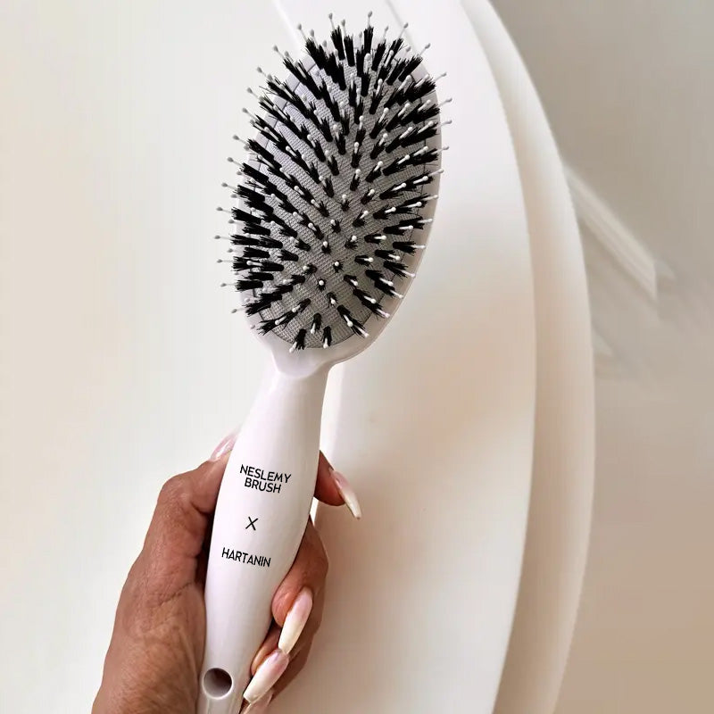 Viral World-Famous 6x Sold Out Paddle Brush - Smoother, Stronger, Shinier Hair - Boar Bristle Brush with Nylon Bristles and Microsphere Massaging Tips - Stimulates Scalp, Boosts Volume, Enhances Shine & Detangles Hair