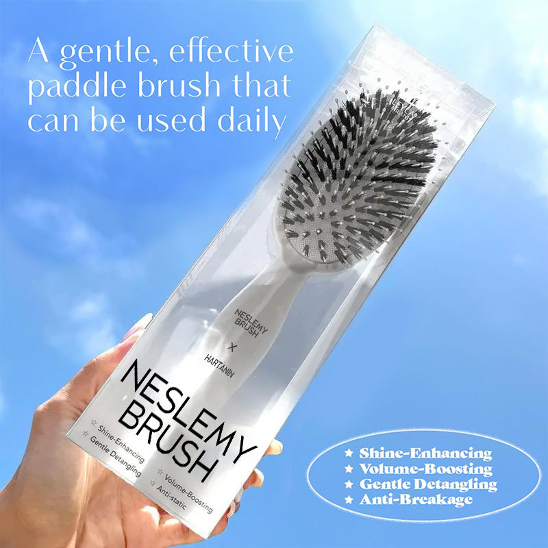 Viral World-Famous 6x Sold Out Paddle Brush - Smoother, Stronger, Shinier Hair - Boar Bristle Brush with Nylon Bristles and Microsphere Massaging Tips - Stimulates Scalp, Boosts Volume, Enhances Shine & Detangles Hair