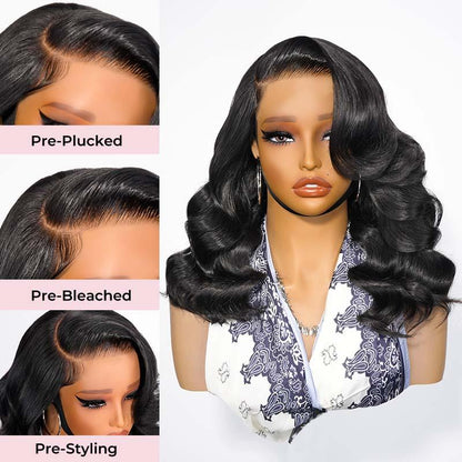🔥Final 3 Hours: 70%OFF🔥 Density Side Part Glueless LayerCut Wig 6x8 Lace Closure Wig Body Wave Pre Cut Pre Bleached Ready Go Wigs🎁🎁