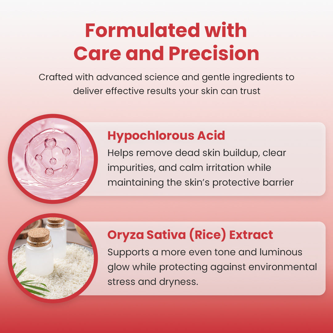 Hypochlorous Rice Duo Serum | Gentle Exfoliation & Hydrating Care for Clogged Pores & Rough Skin